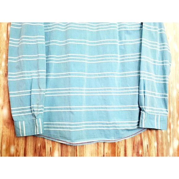 Fredd Marshall Shirt Mens Long Sleeve Button Down Blue & White Striped Shirt XL - Picture 7 of 16